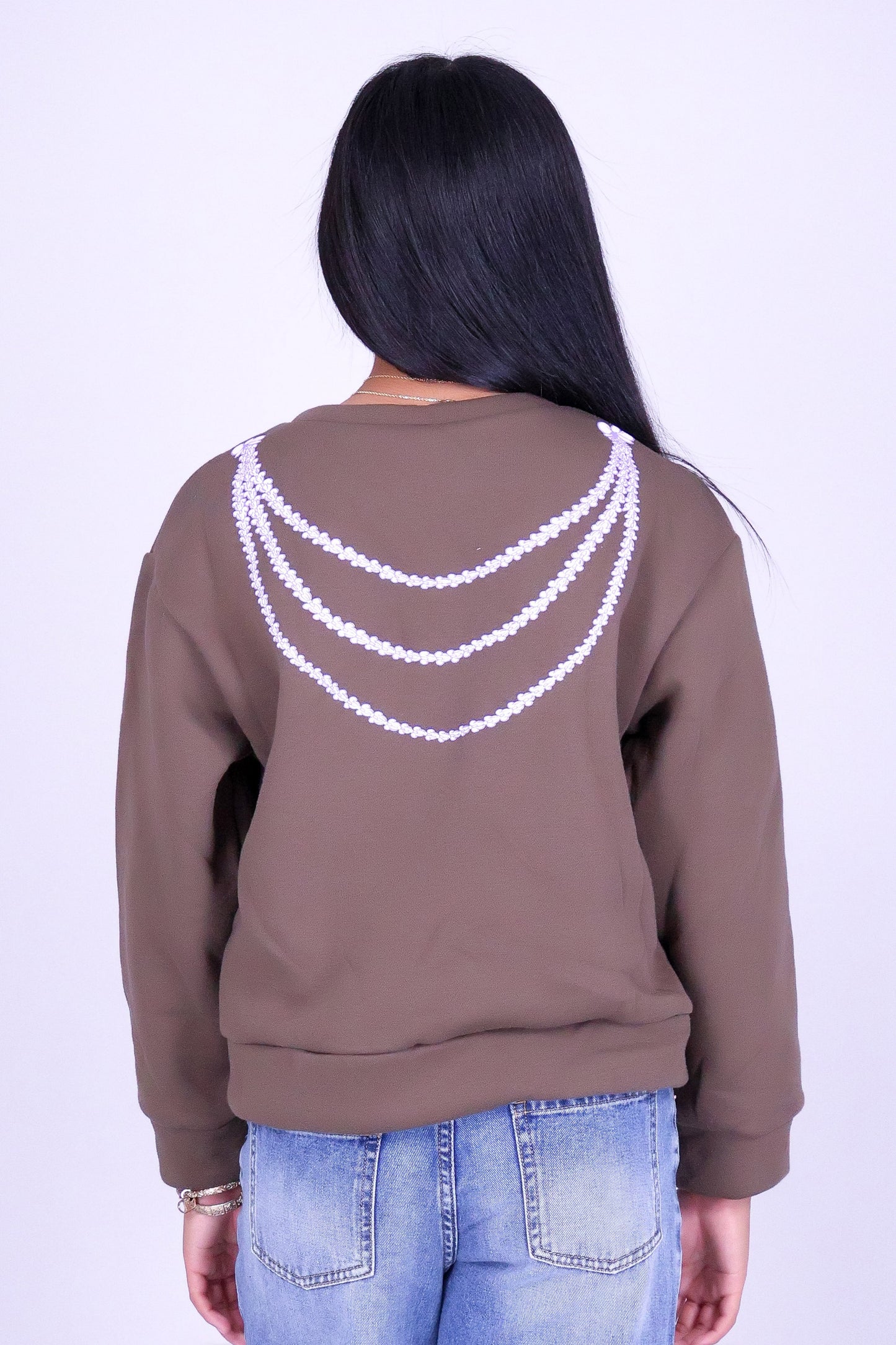 ORCHID CROWN OVERSIZED SWEATER | KIDS SIZE 2-14