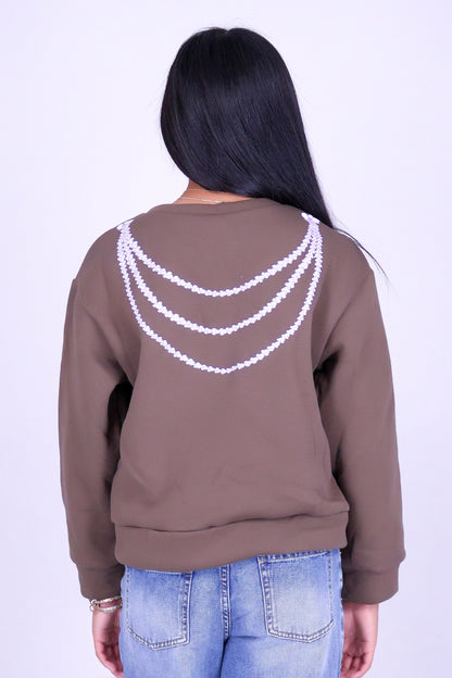 ORCHID CROWN OVERSIZED SWEATER | KIDS SIZE 2-14