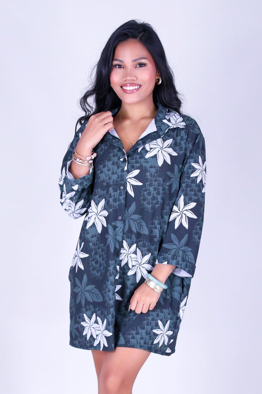 LAUHALA BUTTON DOWN DRESS