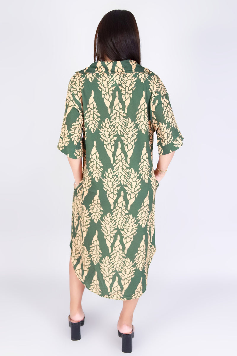 Jeans Warehouse Hawaii - SLEEVE SHORT PRINT DRESSES - GINGER MIDI T-SHIRT DRESS | By LUZ