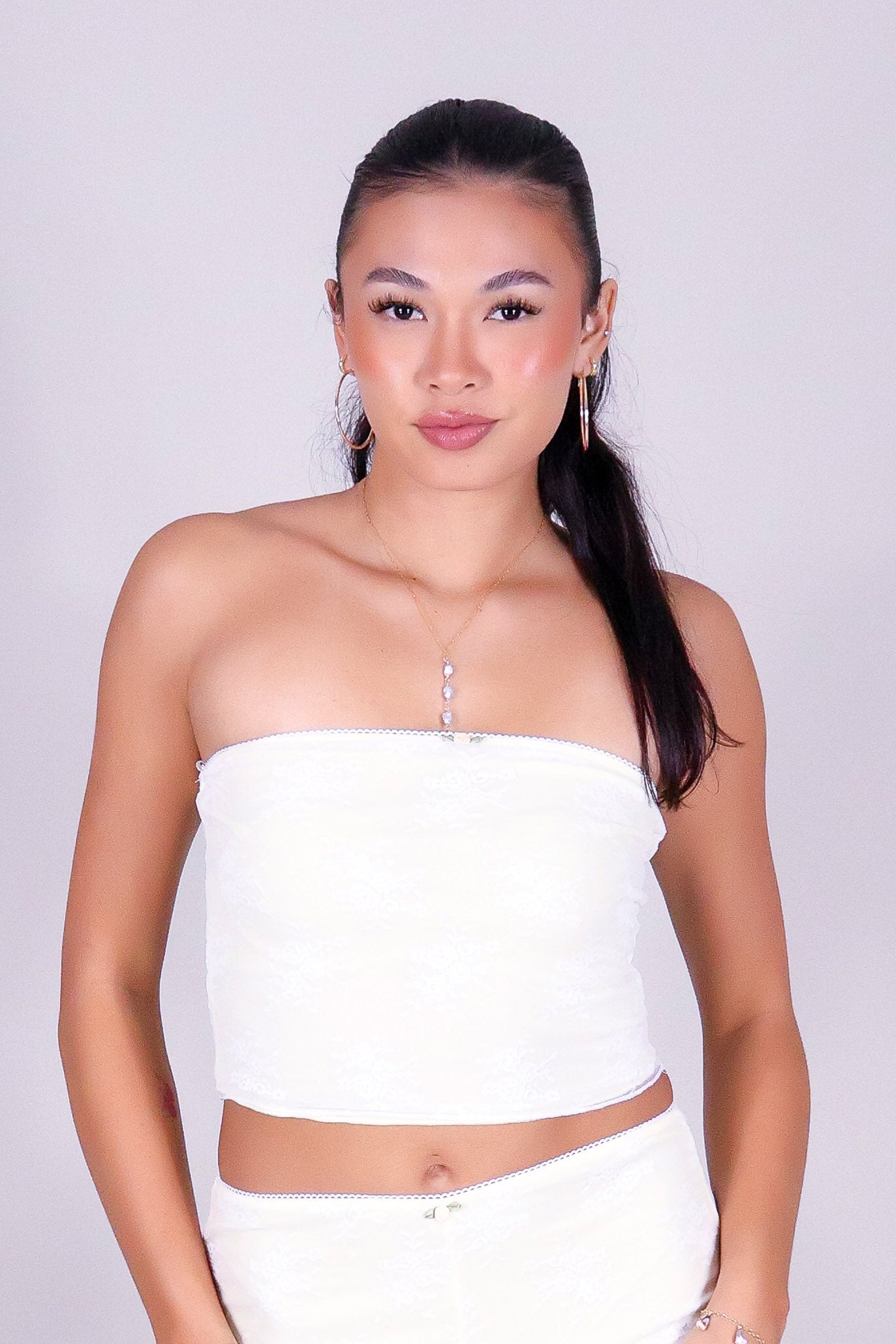 THE LACE CROP TUBE TOP