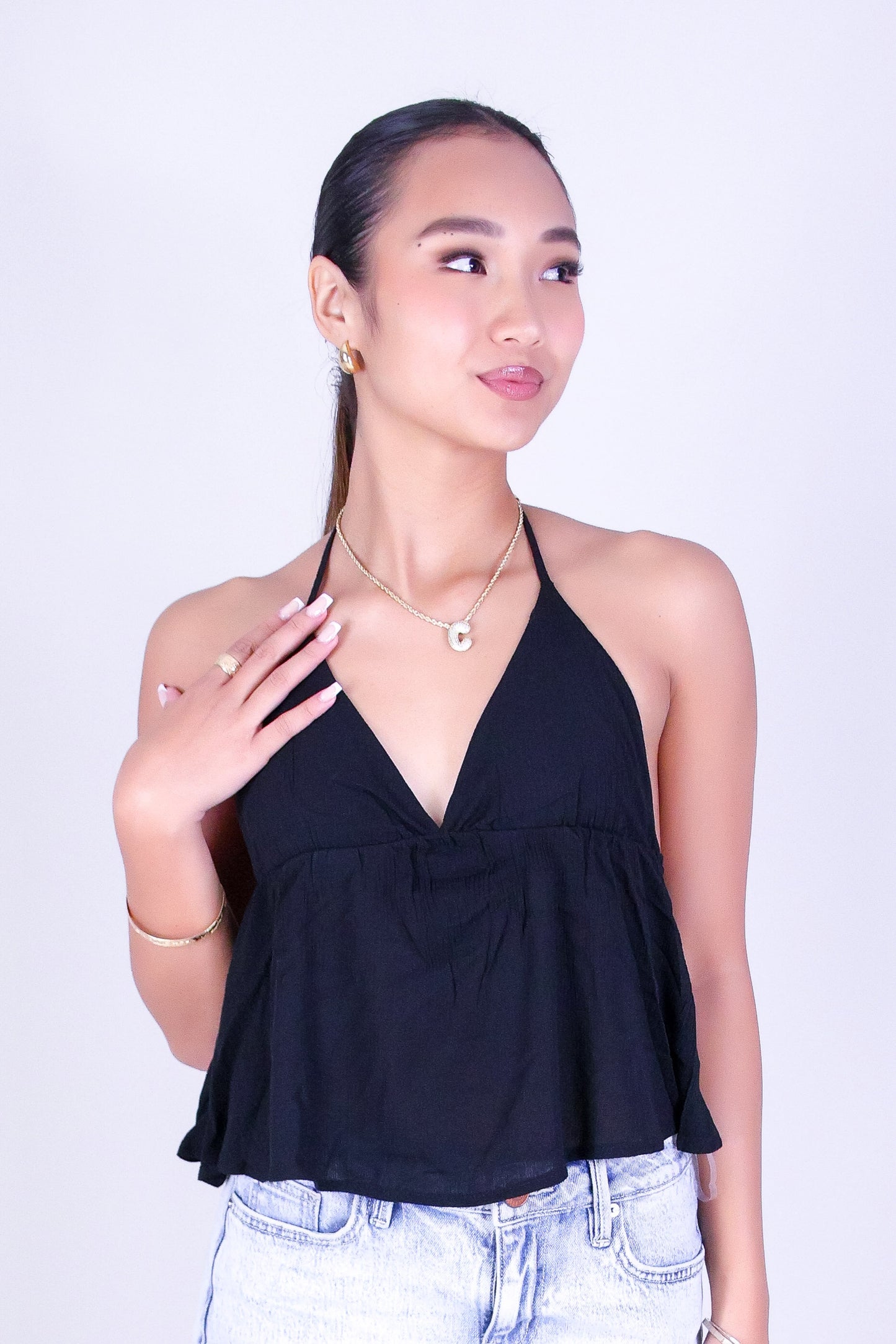 CUTIE TIE HALTER TOP