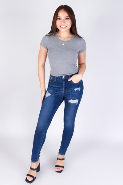 Jeans Warehouse Hawaii - S/S SOLID BASIC - WORTH IT CROP TEE | By CRESCITA APPAREL/SHINE I