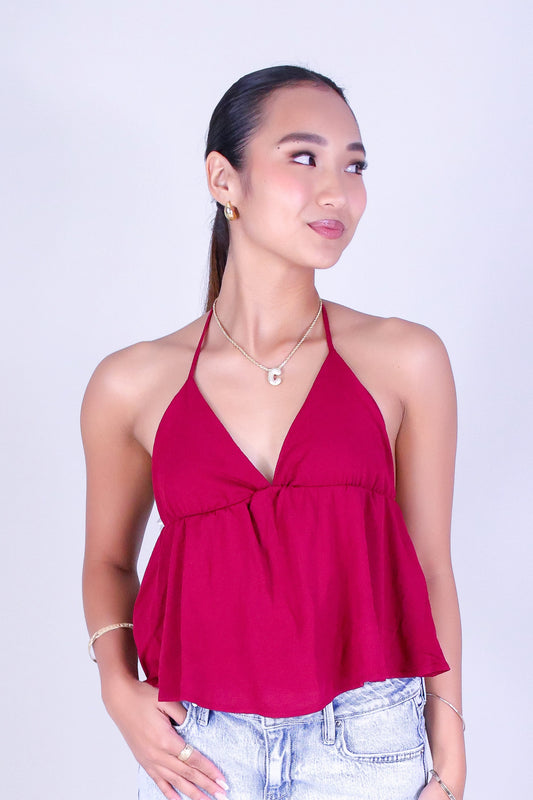 CUTIE TIE HALTER TOP