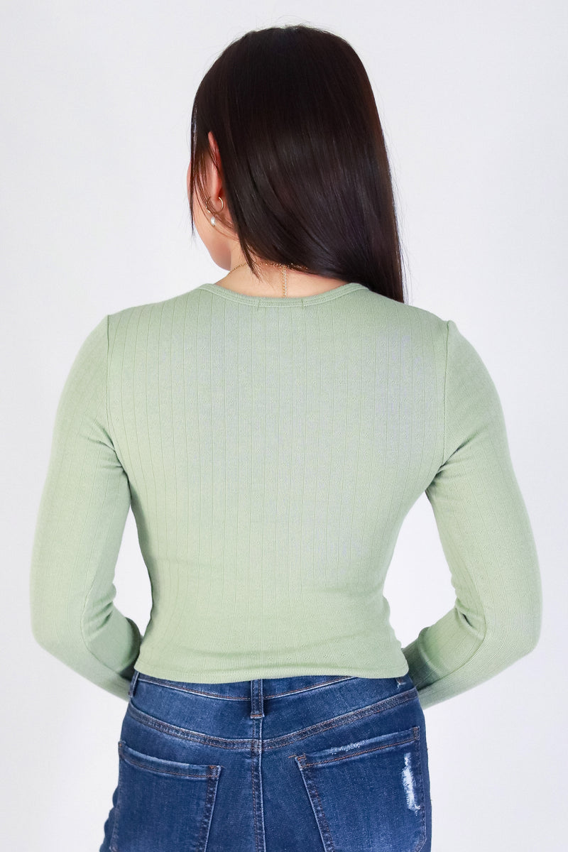 Jeans Warehouse Hawaii - LS CASUAL SOLID - DELICATE DETAILS LONG SLEEVE TOP | By CRESCITA APPAREL/SHINE I