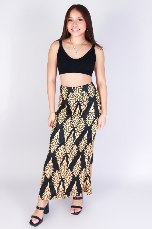 Jeans Warehouse Hawaii - KNIT LONG SKIRT - GINGER MIDI SKIRT | By LUZ