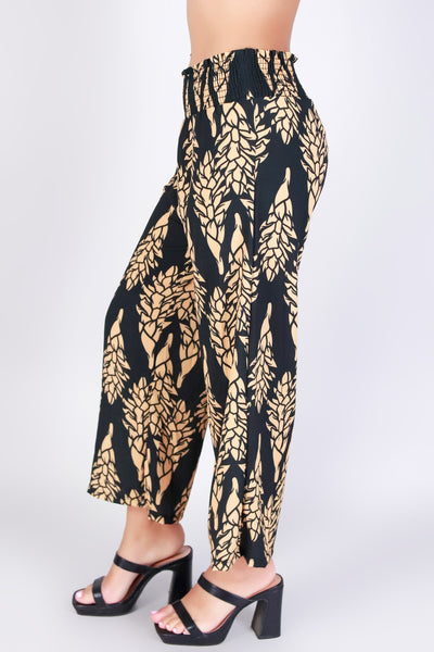 Jeans Warehouse Hawaii - PRINT WOVEN PANTS - GINGER SMOCKED WAIST PANTS | By LUZ
