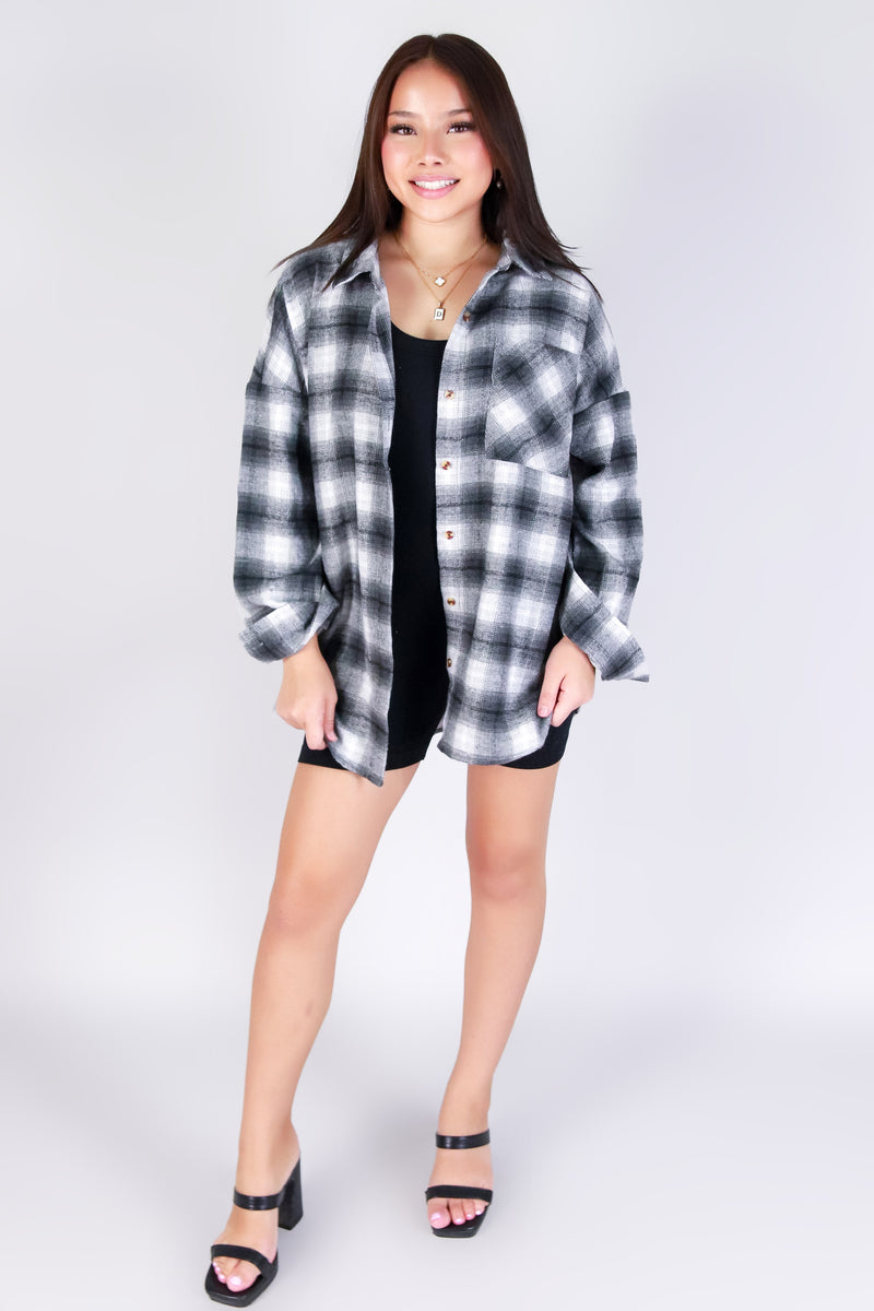 Jeans Warehouse Hawaii - L/S PRINT WOVEN CASUAL TOPS - FOREVER PLAID TOP | By CI SONO/CAVALINI