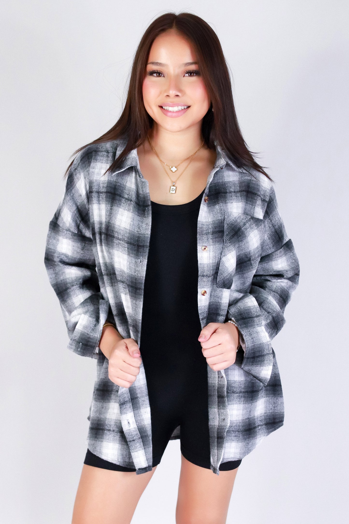 Jeans Warehouse Hawaii - L/S PRINT WOVEN CASUAL TOPS - FOREVER PLAID TOP | By CI SONO/CAVALINI