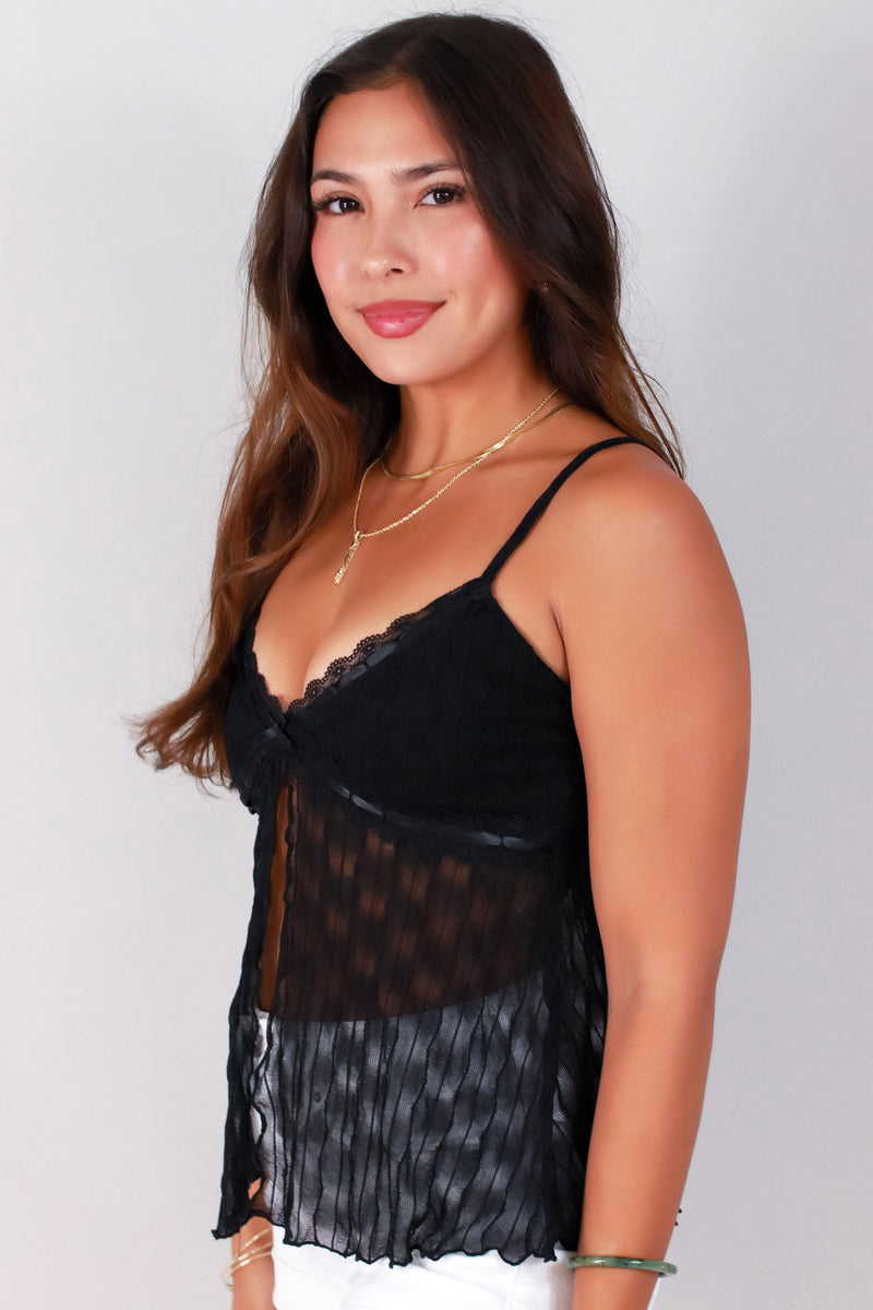 Jeans Warehouse Hawaii - SL CASUAL SOLID - LACE WHISPER FLYAWAY TOP | By POPULAR 21