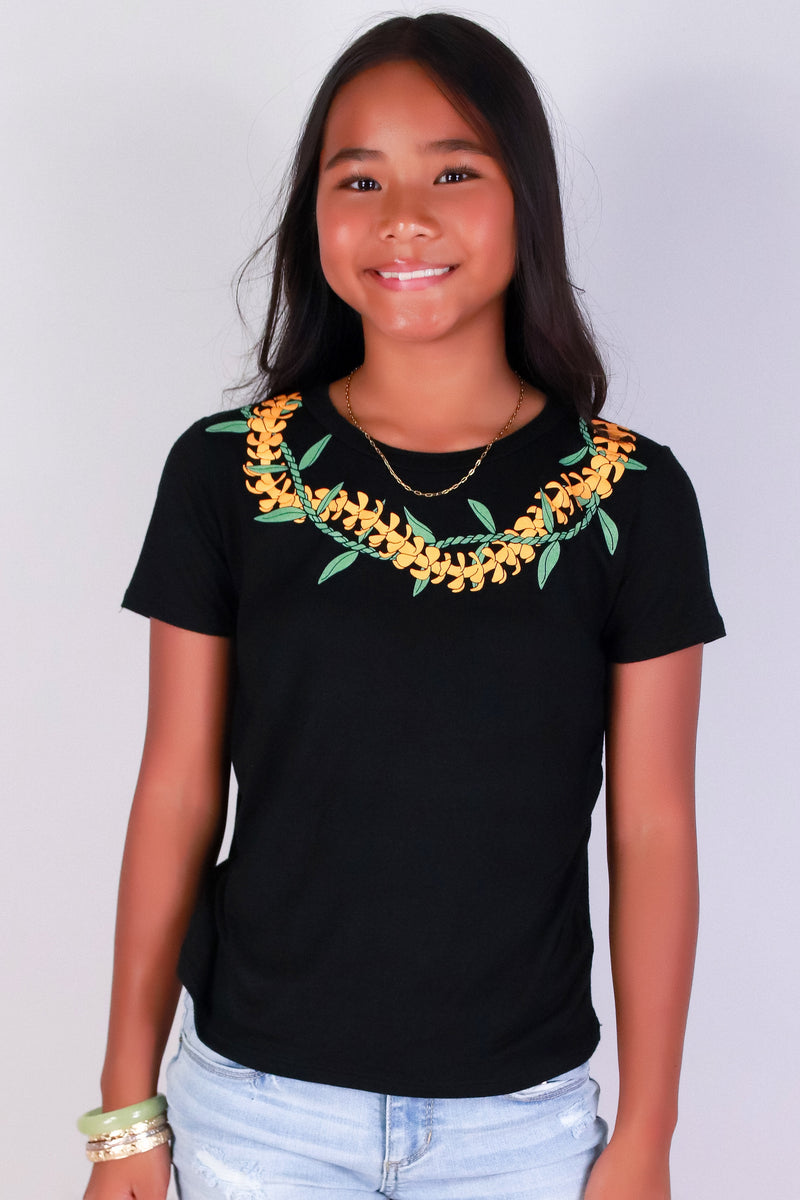 Jeans Warehouse Hawaii - S/S PRINT 7-16 - PUAKENIKENI & TI LEAF TEE | KIDS SIZE 7-16 | By LUZ