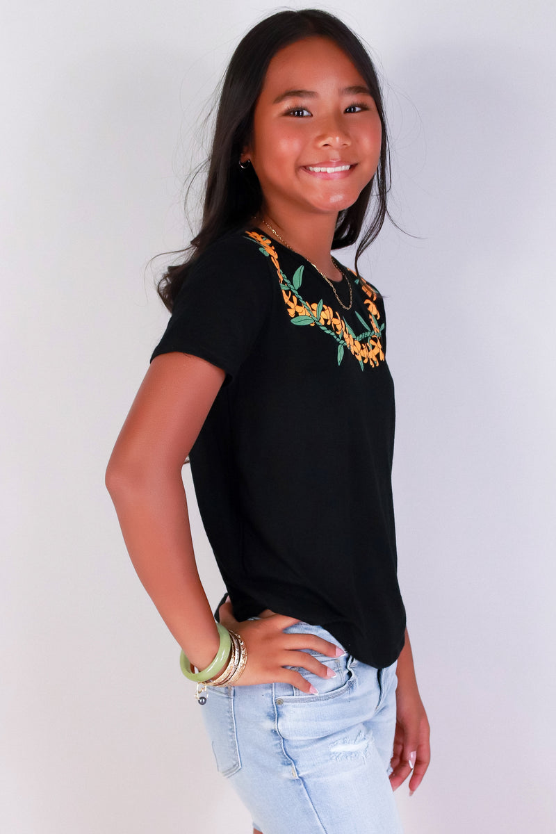 Jeans Warehouse Hawaii - S/S PRINT 7-16 - PUAKENIKENI & TI LEAF TEE | KIDS SIZE 7-16 | By LUZ
