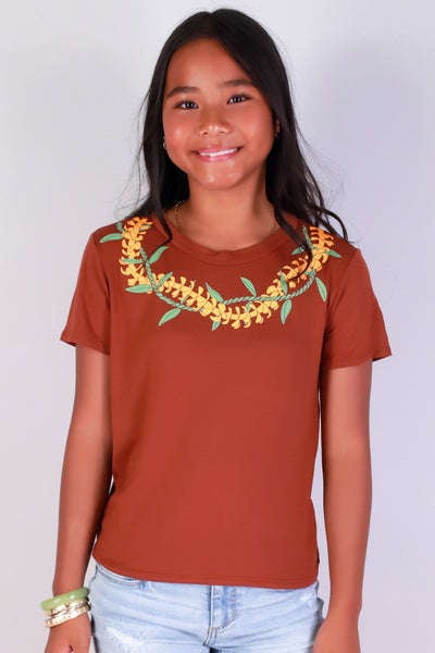 Jeans Warehouse Hawaii - S/S PRINT 7-16 - PUAKENIKENI & TI LEAF TEE | KIDS SIZE 7-16 | By LUZ