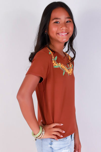 Jeans Warehouse Hawaii - S/S PRINT 7-16 - PUAKENIKENI & TI LEAF TEE | KIDS SIZE 7-16 | By LUZ