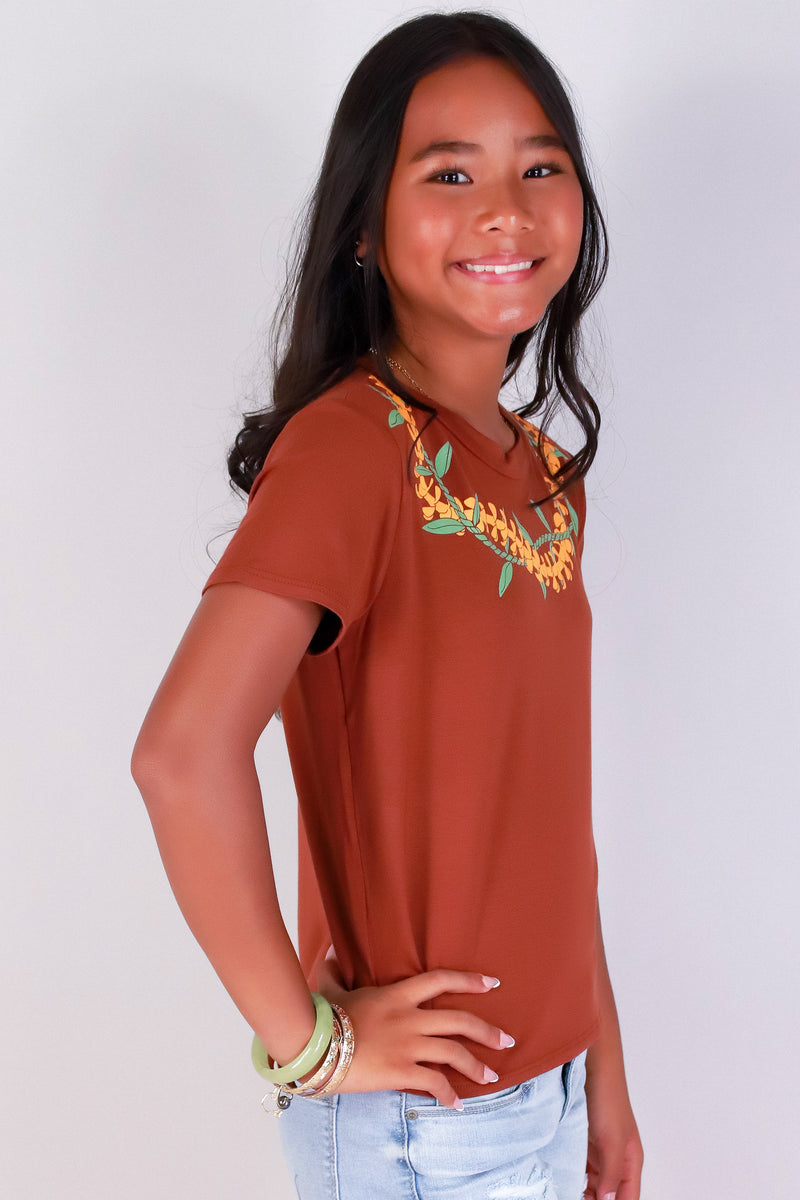 Jeans Warehouse Hawaii - S/S PRINT 7-16 - PUAKENIKENI & TI LEAF TEE | KIDS SIZE 7-16 | By LUZ
