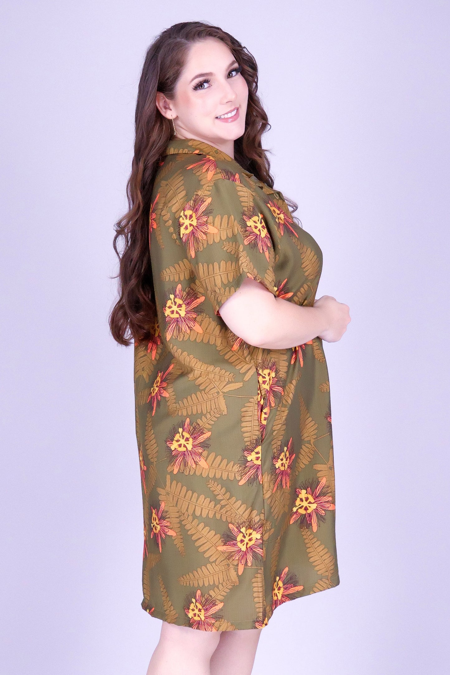 LILIKOI FERN BUTTON DOWN DRESS