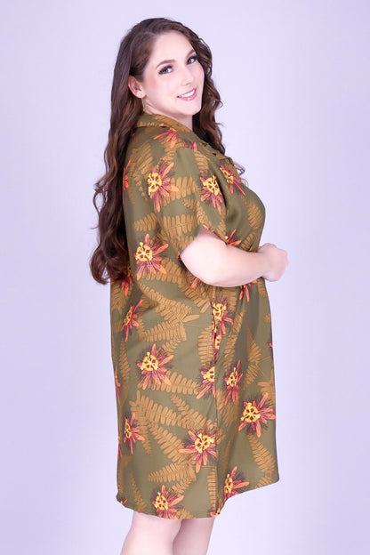 LILIKOI FERN BUTTON DOWN DRESS