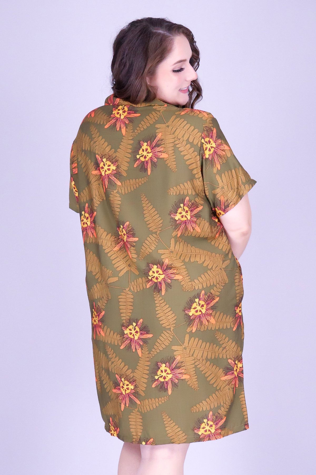 LILIKOI FERN BUTTON DOWN DRESS