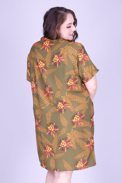LILIKOI FERN BUTTON DOWN DRESS