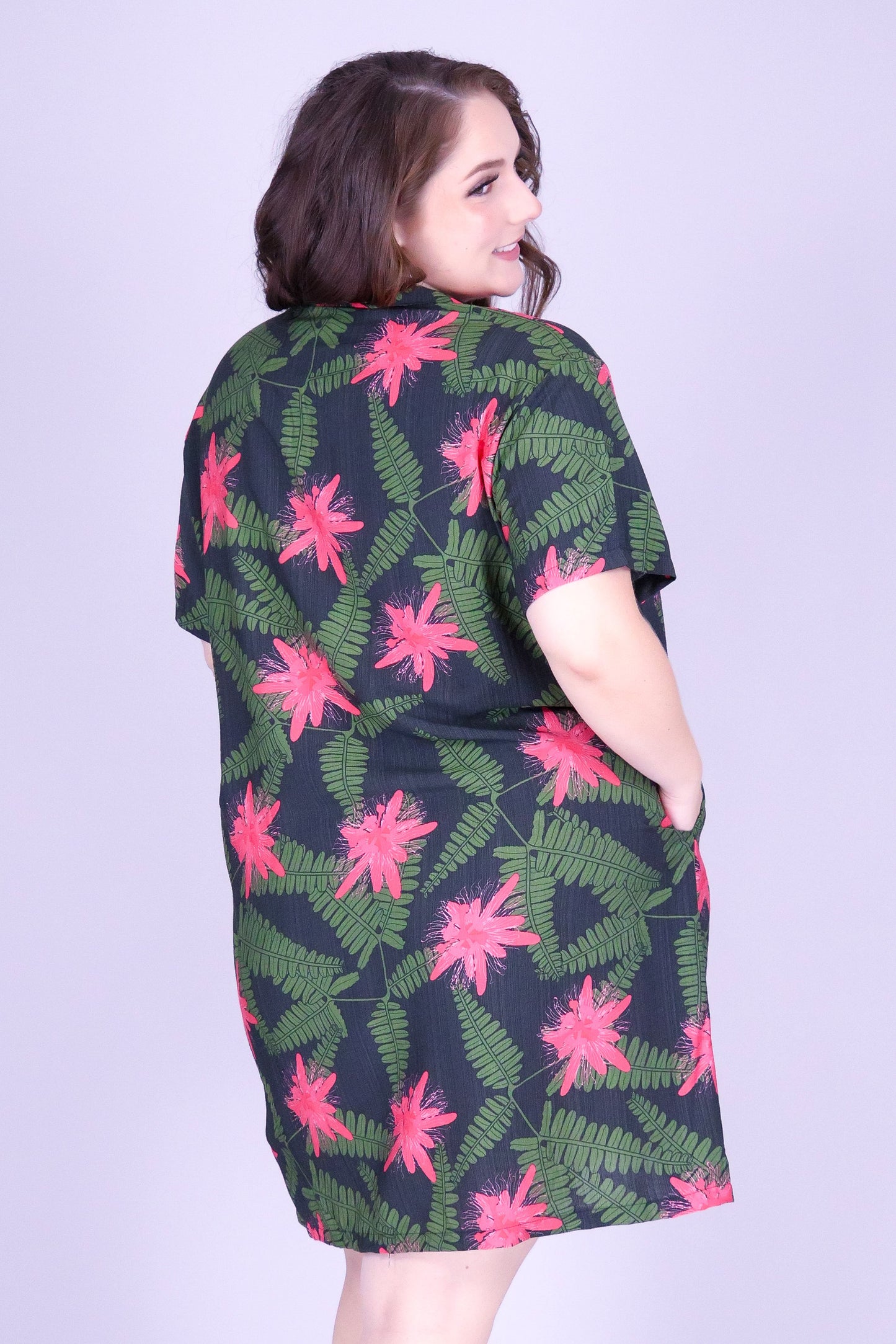 LILIKOI FERN BUTTON DOWN DRESS
