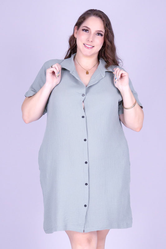 CASUAL AGENDA BUTTON DOWN DRESS