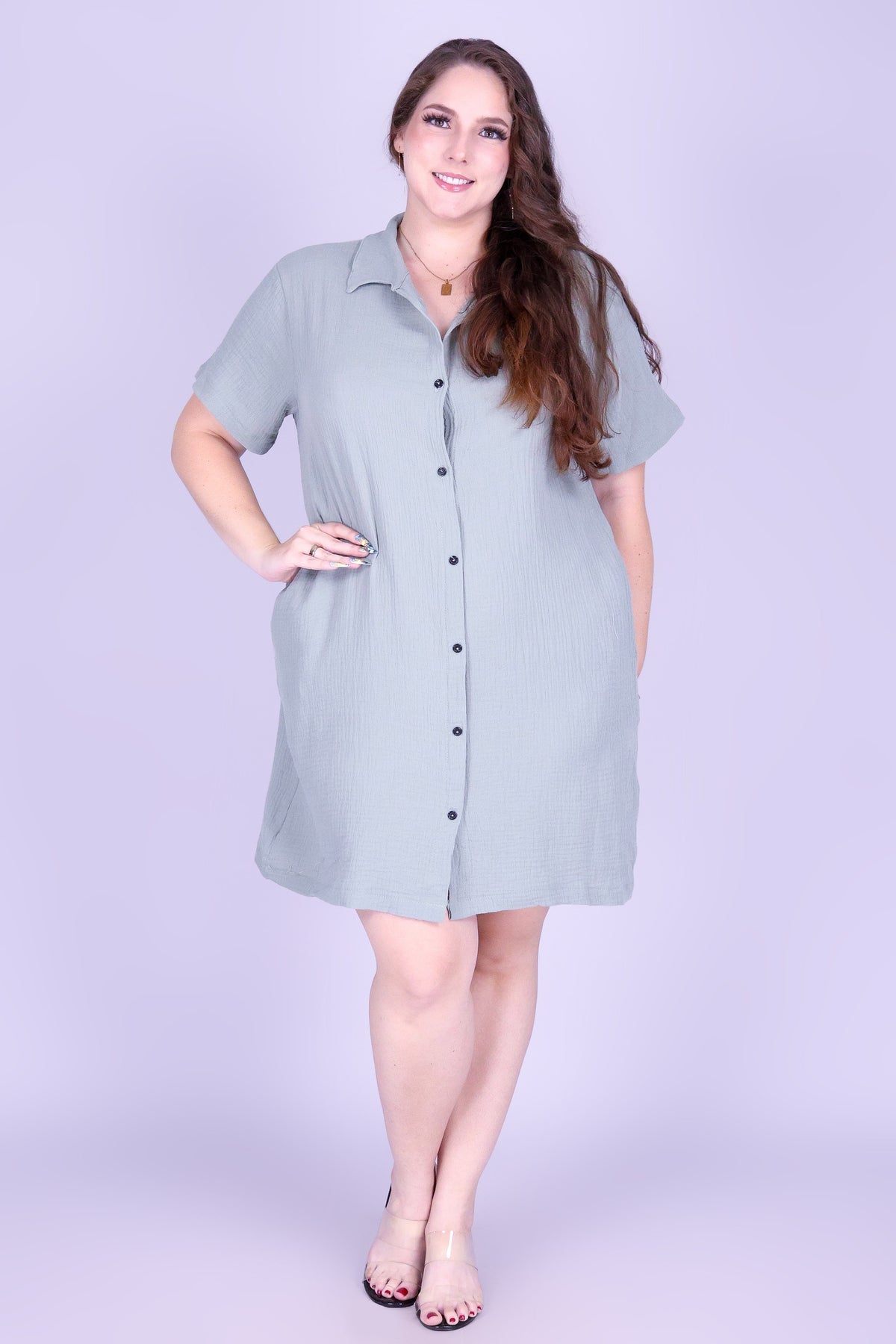CASUAL AGENDA BUTTON DOWN DRESS