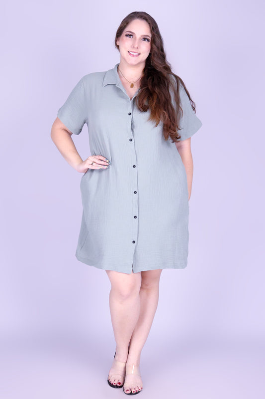CASUAL AGENDA BUTTON DOWN DRESS