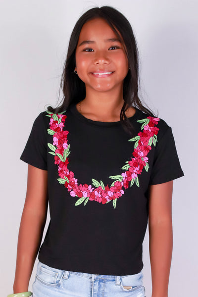 Jeans Warehouse Hawaii - S/S PRINT 7-16 - AALII LEI TEE | KIDS SIZE 7-16 | By LUZ