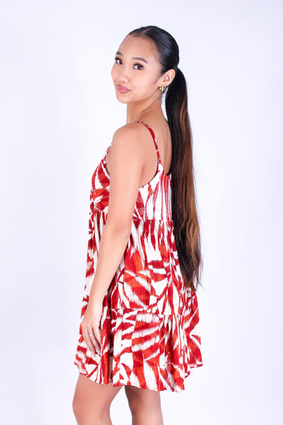 WATERCOLOR PARADISE TIERED BABYDOLL DRESS