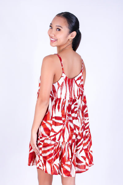 WATERCOLOR PARADISE TIERED BABYDOLL DRESS