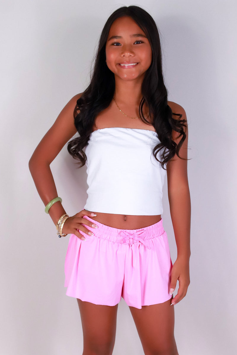 Jeans Warehouse Hawaii - NON DENIM SHORTS 7-16 - POWER PUFF ATHLETIC SHORTS | KIDS SIZE 7-16 | By FULL CIRCLE TRENDS