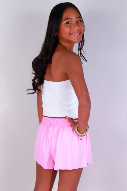 Jeans Warehouse Hawaii - NON DENIM SHORTS 7-16 - POWER PUFF ATHLETIC SHORTS | KIDS SIZE 7-16 | By FULL CIRCLE TRENDS