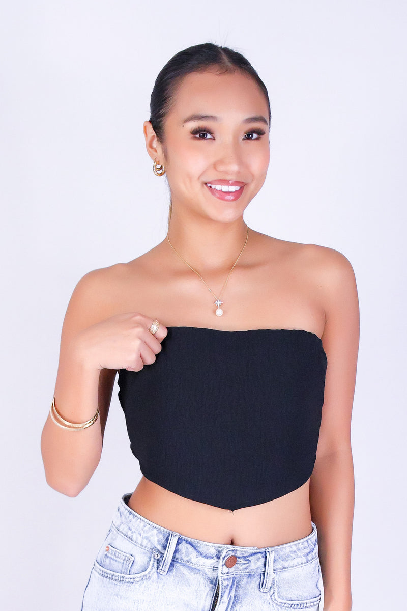 DARLING CURVE CROP TUBE TOP
