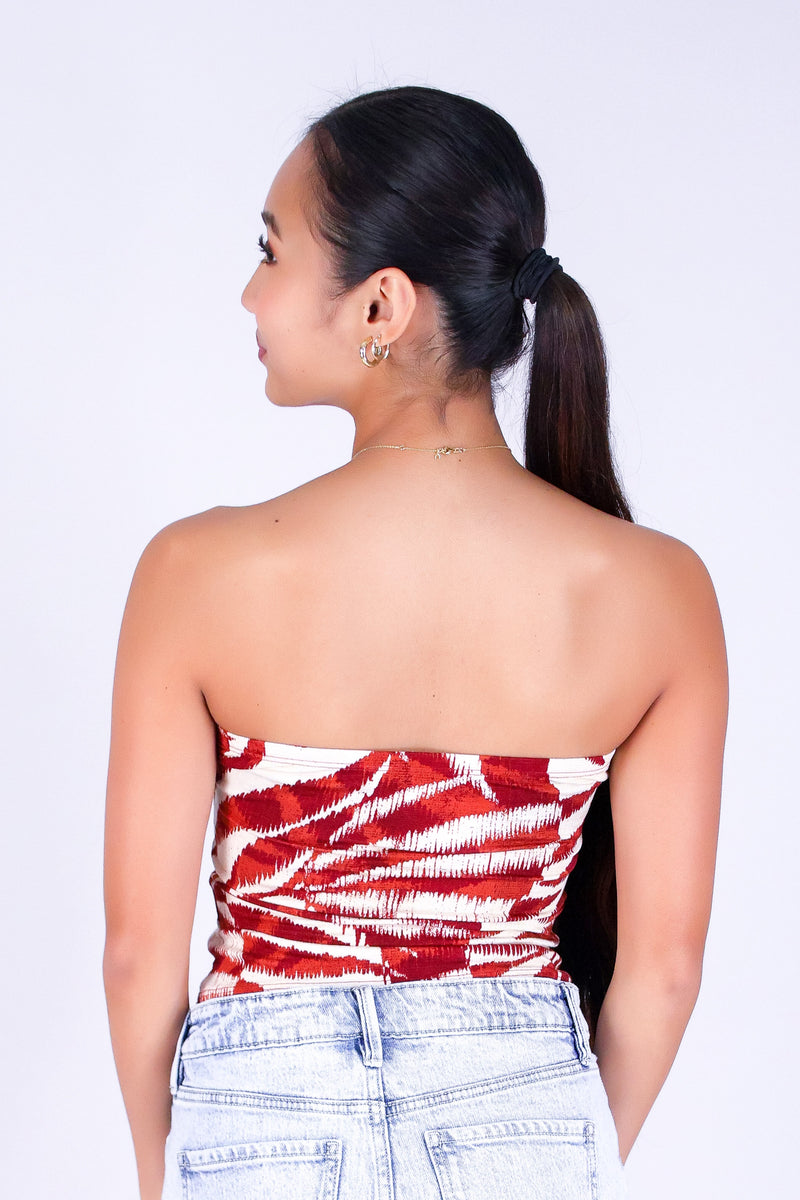 WATERCOLOR PARADISE CROP TUBE TOP