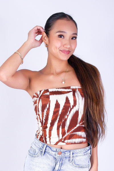WATERCOLOR PARADISE CROP TUBE TOP