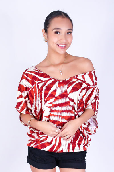 WATERCOLOR PARADISE DOLMAN TOP