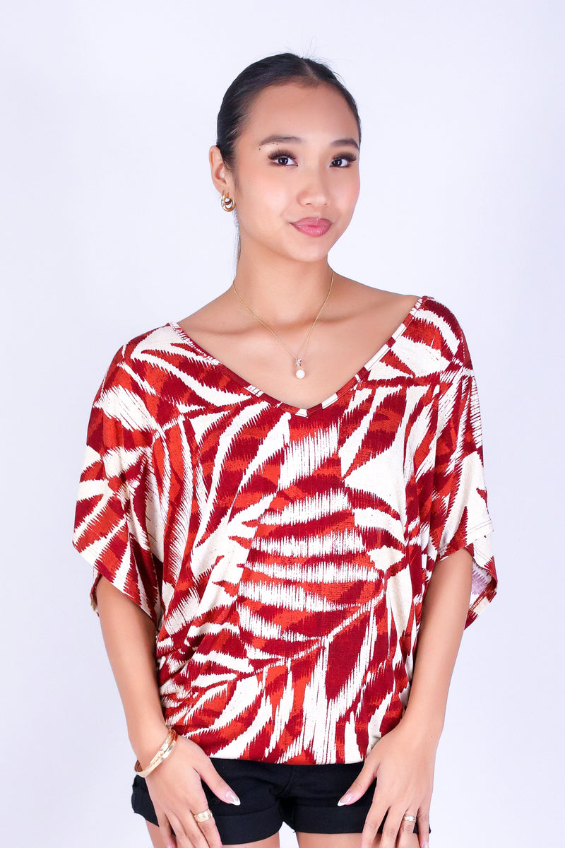 WATERCOLOR PARADISE DOLMAN TOP