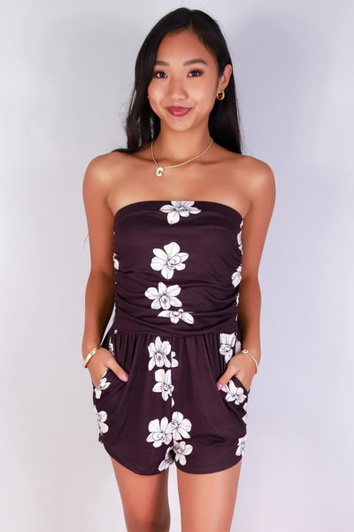 Jeans Warehouse Hawaii - PRINT CASUAL ROMPERS - ORCHID TUBE ROMPER | By LUZ