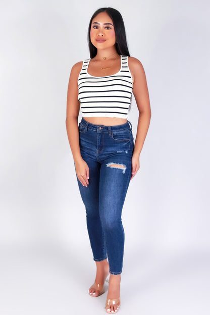 Jeans Warehouse Hawaii - SOLID TANKS/ TUBES - EVERYDAY LINES CROPPED TANK | By MINE FASHION