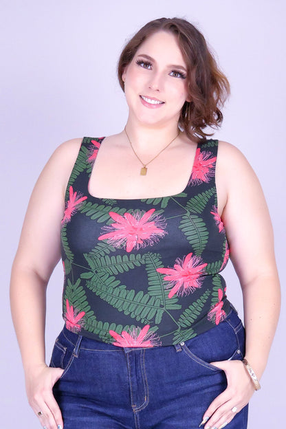 LILIKOI FERN SQUARE NECK TOP