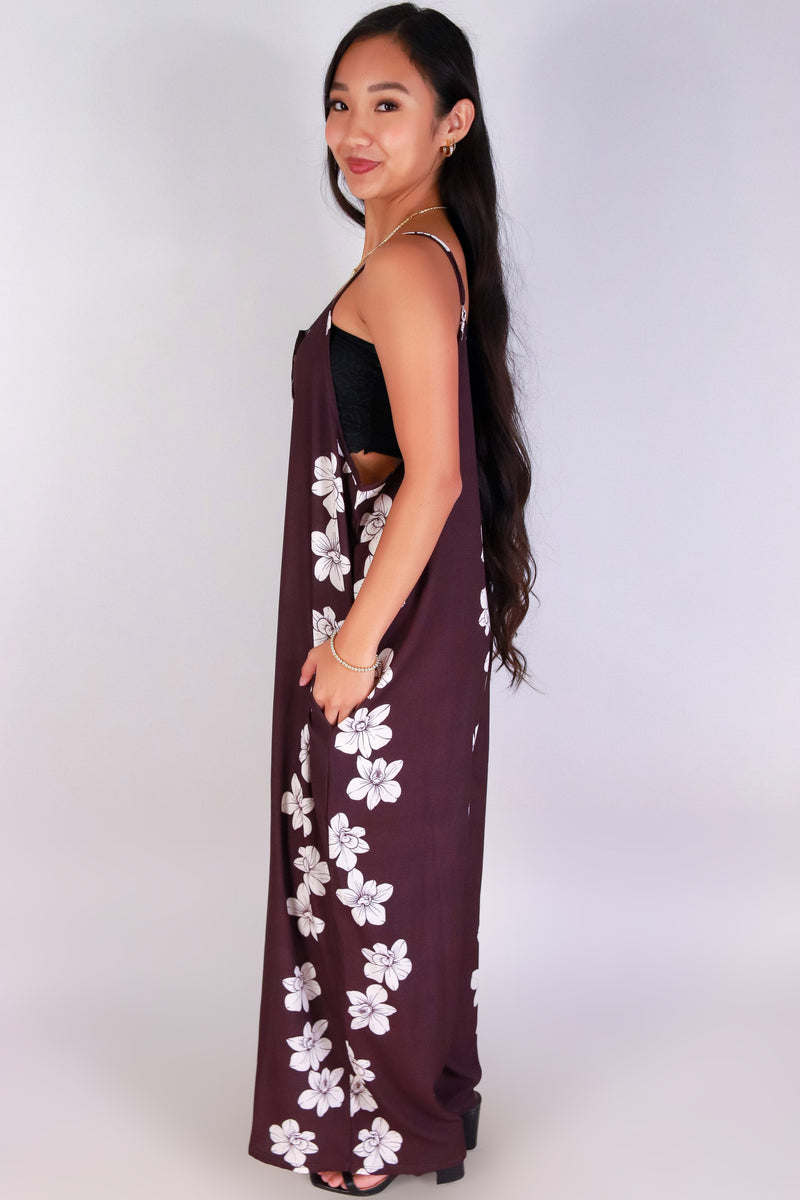 Jeans Warehouse Hawaii - PRINT CASUAL JUMPSUITS - ORCHID NO WAIST JUMPSUIT | By LUZ