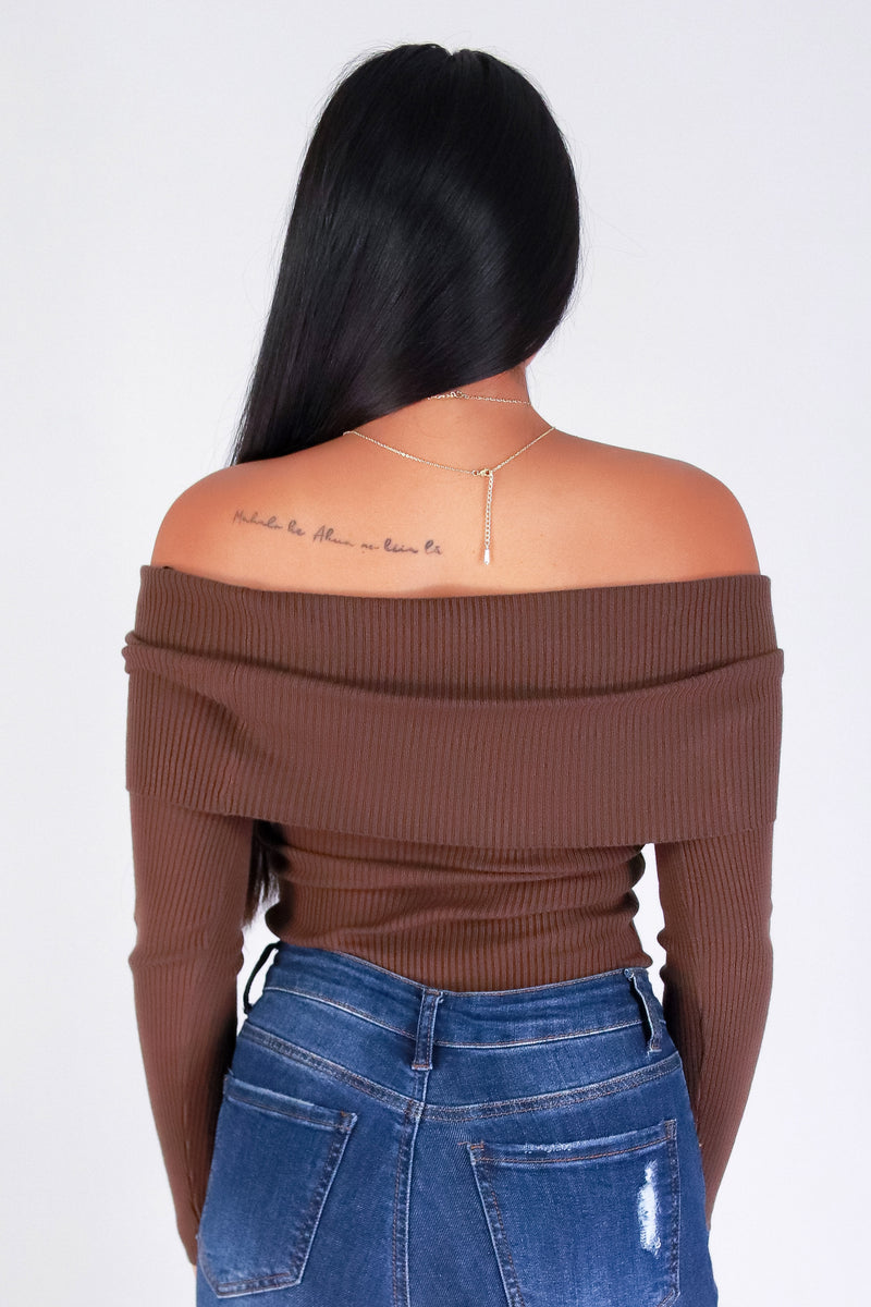 Jeans Warehouse Hawaii - SOLID LONG SLV TOPS - COZY BUT CUTE OFF SHOULDER TOP | By STYLE MELODY