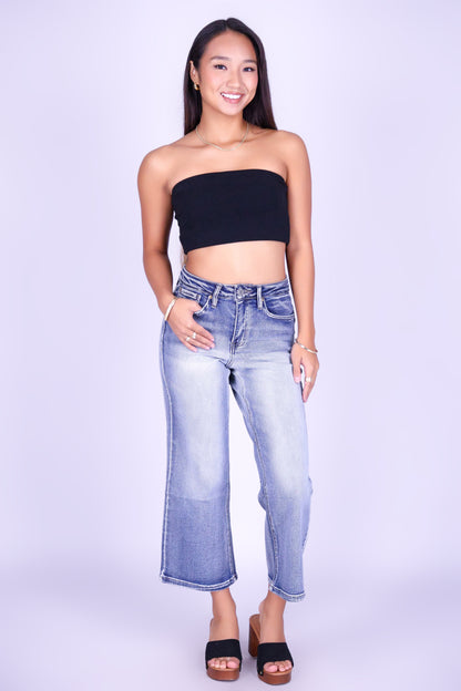 HIGHLINE CROP DENIM CAPRI'S