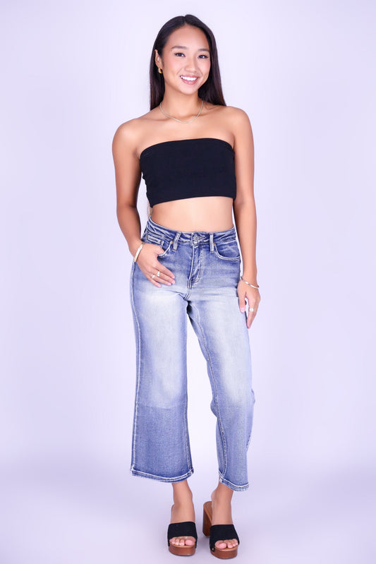 HIGHLINE CROP DENIM CAPRI'S