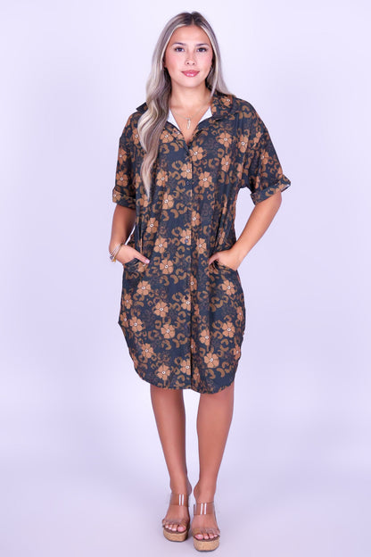 WILD PUAKENIKENI BUTTON DOWN DRESS