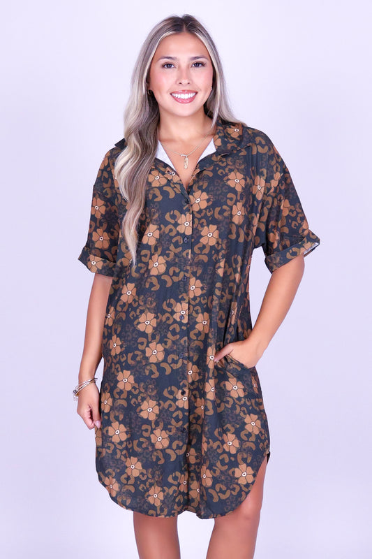 WILD PUAKENIKENI BUTTON DOWN DRESS
