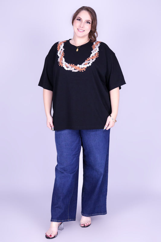 PUAKENIKENI PIKAKE OVERSIZED LEI TEE