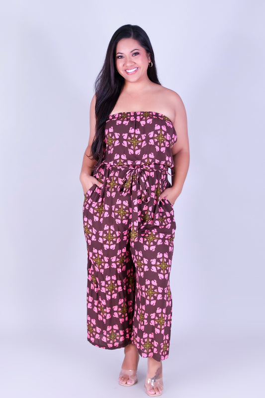 ANTHURIUM QUILT JUMPSUIT