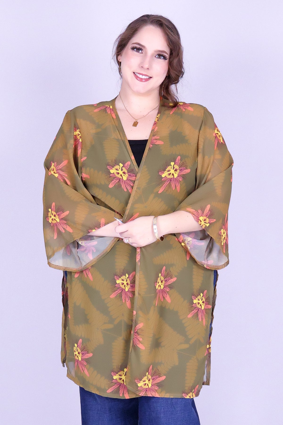 LILIKOI FERN CHIFFON CARDIGAN