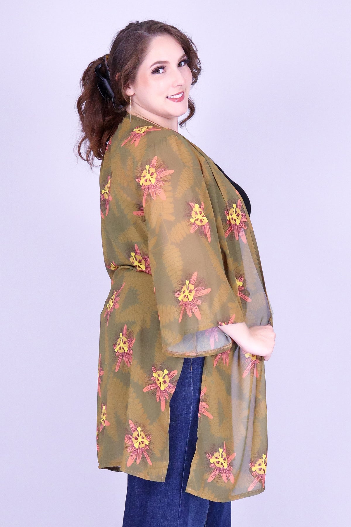 LILIKOI FERN CHIFFON CARDIGAN